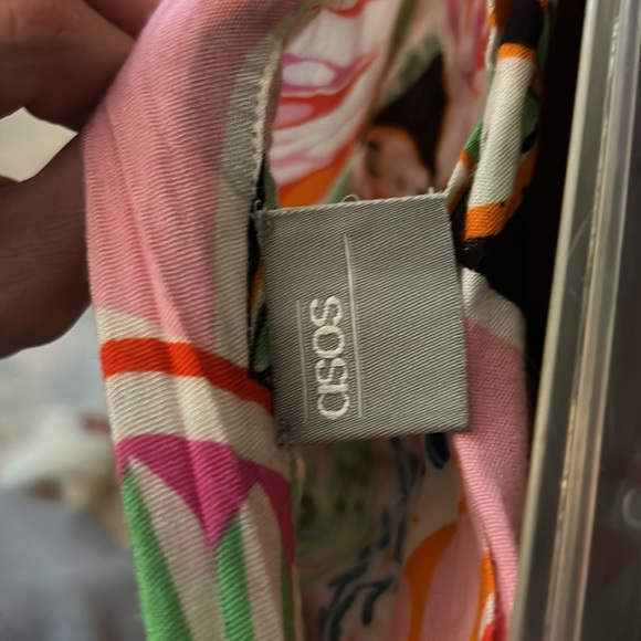 ASOS SWIM Multicolor Wrap Skirt with PomPoms - Picture 3 of 4